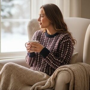 Norway PETERSEN & DEKKE Wool 1970s Ski Fisherman Sweater‎ Tag Size 16